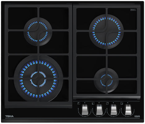 Encimera Cristal Gas 4 Quemadores GZC 64320 Negro Teka
