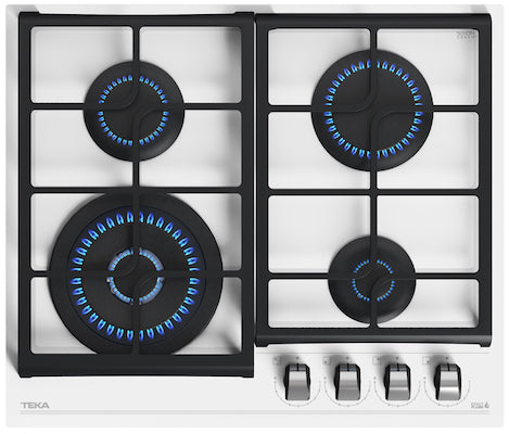 Encimera Cristal Gas 4 Quemadores GZC-64320 XBB WH Blanco Teka