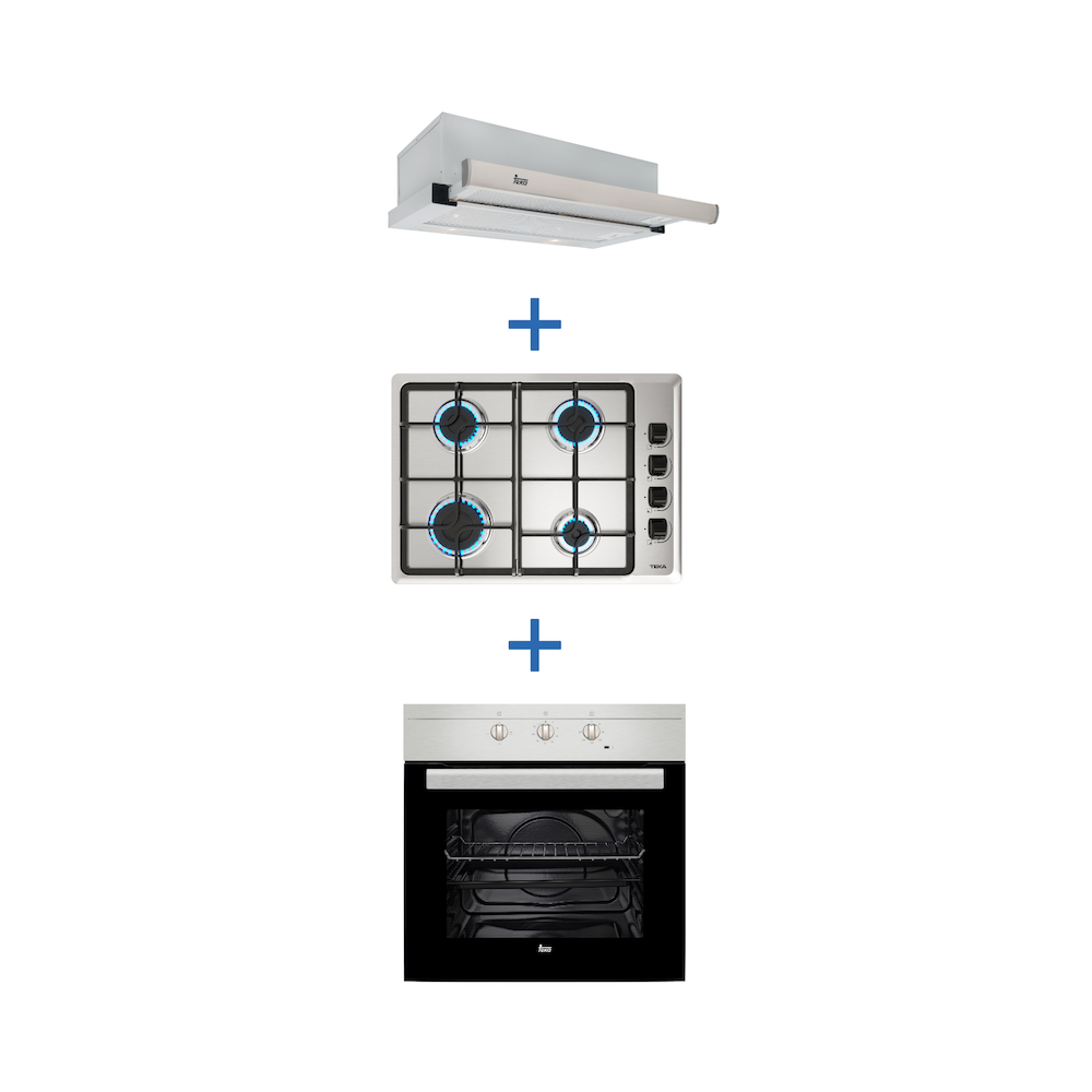 Kit Horno HS-445 + Encimera HLX-540 BUT + Campana TL 6310 INOX Teka