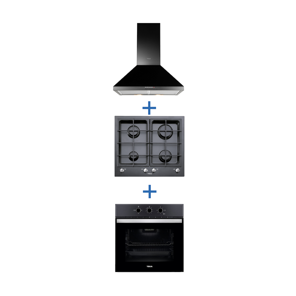 Kit Horno HBB-510 BK + Encimera EW-60 BK + Campana DBB 60 BK Teka