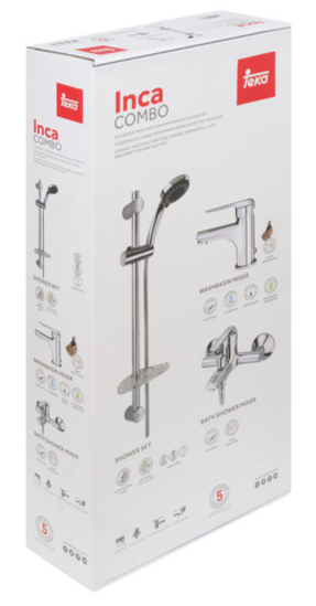Kit Barra + Grifos INCA Para Baño Teka