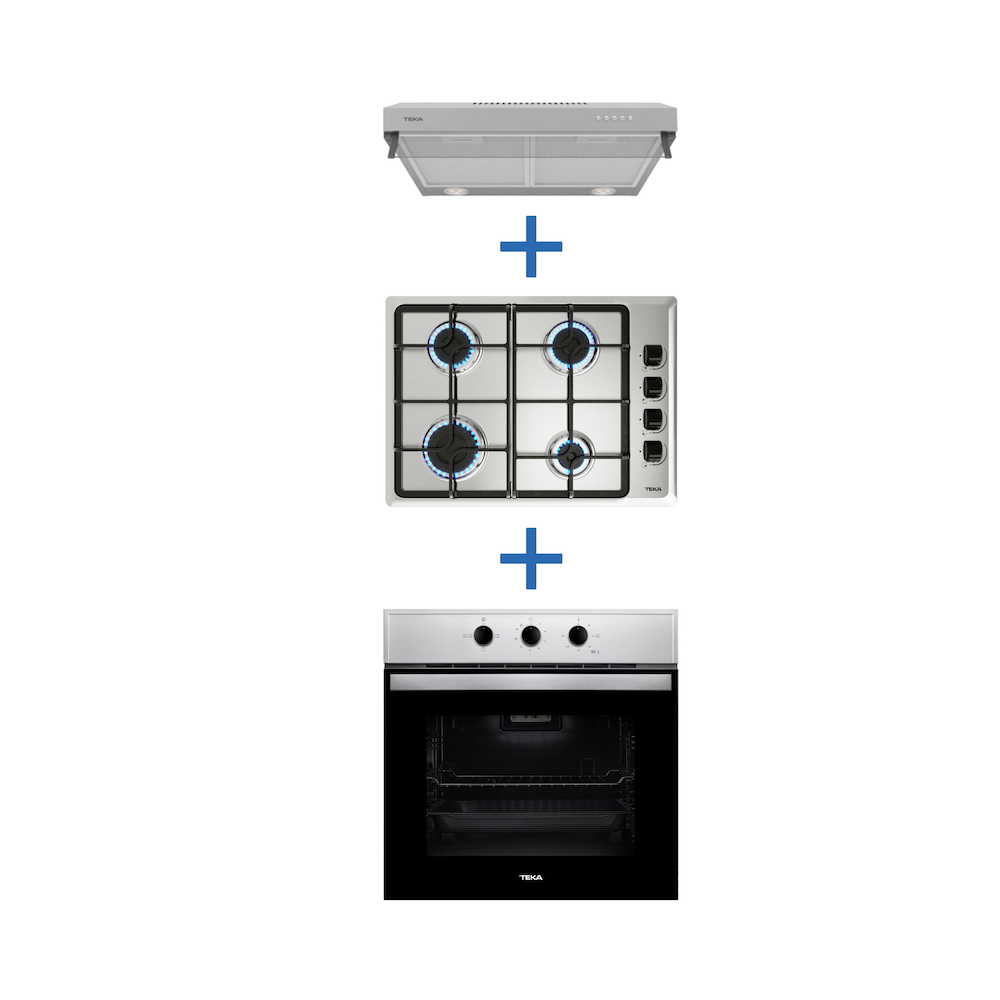 Kit Horno HBB-445 + Encimera HLX-540 BUT + Campana CX 62120 Inox Teka