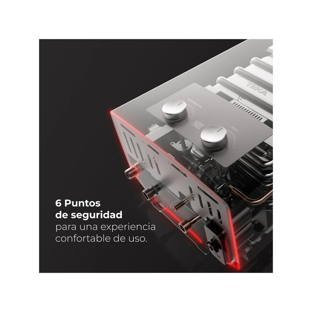 Calefont TEKA MultiSafe GL 7 (CGTN-07L 5RWV) | 7 Litros, Gas Licuado, Tiro Natural, Encendido Automático