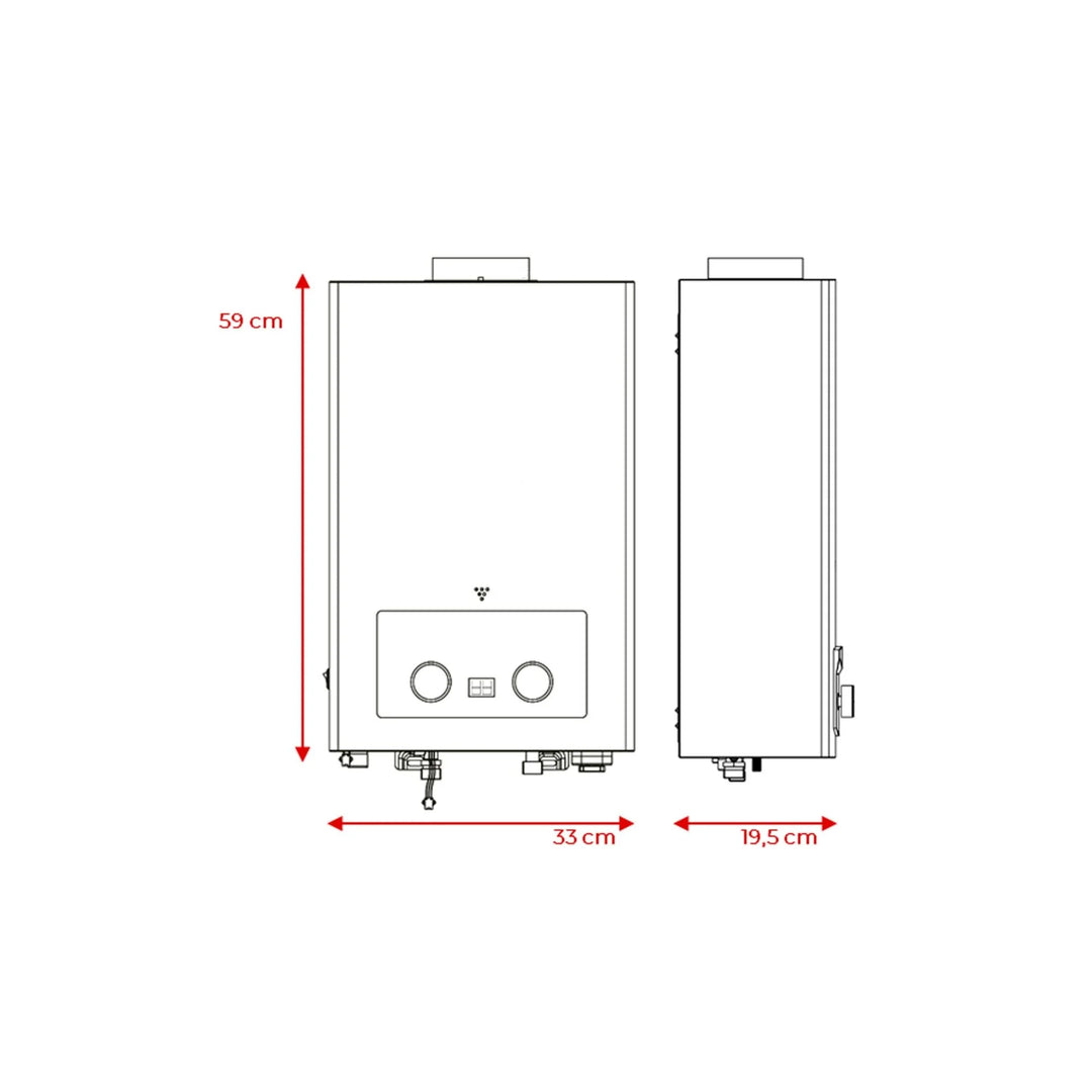 Calefont TEKA MultiSafe GL 10 (CGTN-10L 5RWV) | 10 Litros, Gas Licuado, Tiro Natural, Encendido Automático