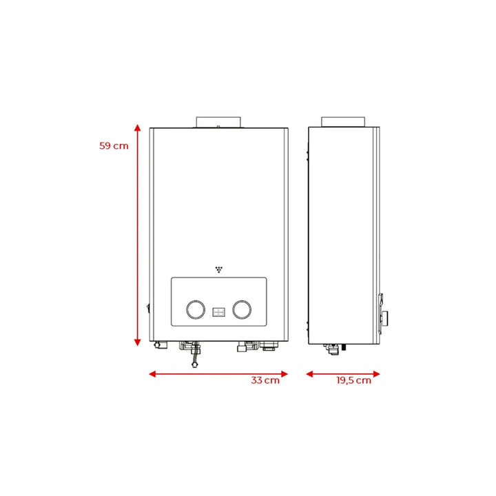 Calefont TEKA MultiSafe GL 10 (CGTN-10L 5RWV) | 10 Litros, Gas Licuado, Tiro Natural, Encendido Automático