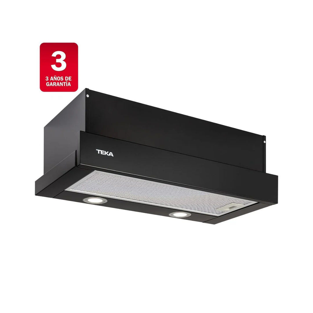 TEKA PLR 6320 MCS BK — Campana Integrable 60 cm, Negro, Doble Motor, Recirculación Frontal, 440 m³/h