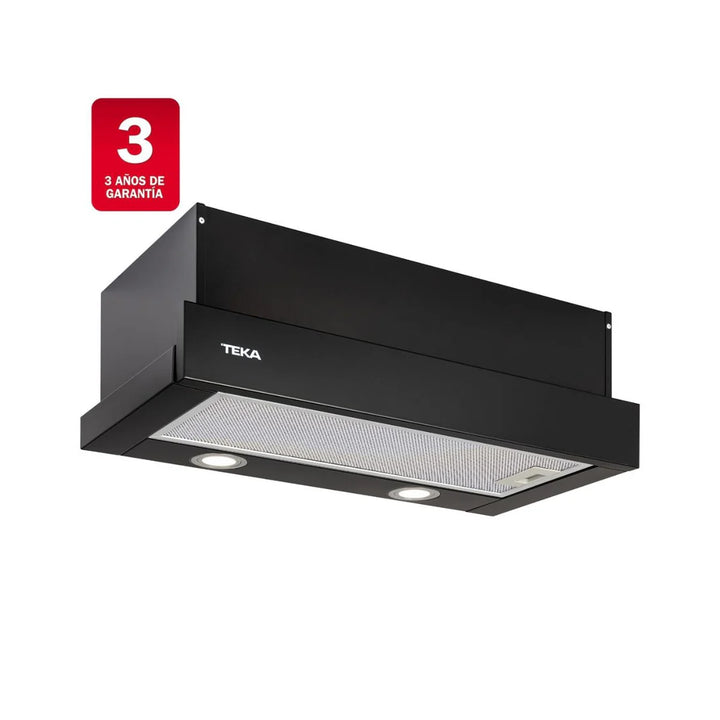 TEKA PLR 6320 MCS BK — Campana Integrable 60 cm, Negro, Doble Motor, Recirculación Frontal, 440 m³/h