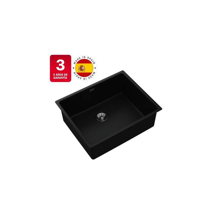 Lavaplatos TOPLINE RS15 50.40 FBK Acero Negro - Encastre o Sobrepuesto