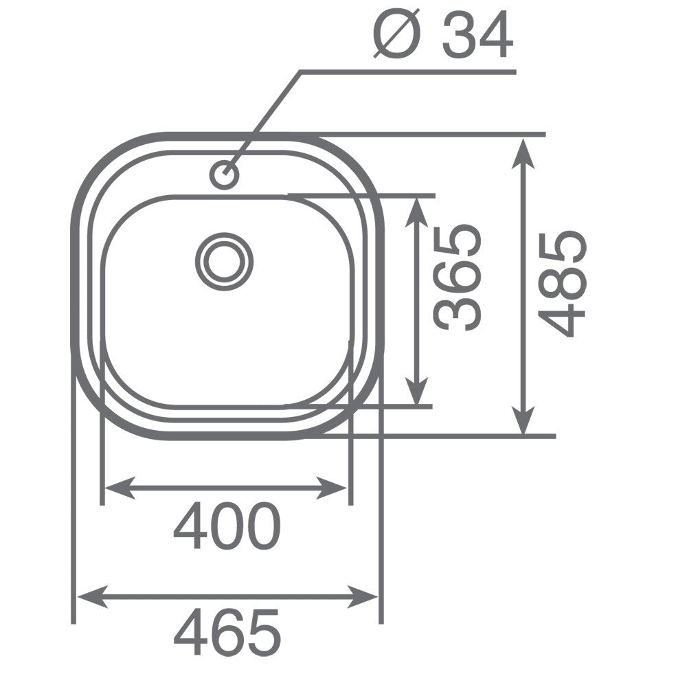 Lavaplatos Teka Stylo 1C esquema de dimensiones
