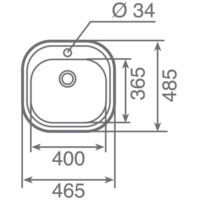 Lavaplatos Teka Stylo 1C esquema de dimensiones