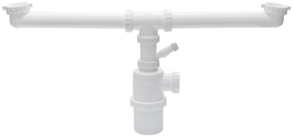 Conjunto sifón Teka para lavaplatos de 2 cubetas vista de producto