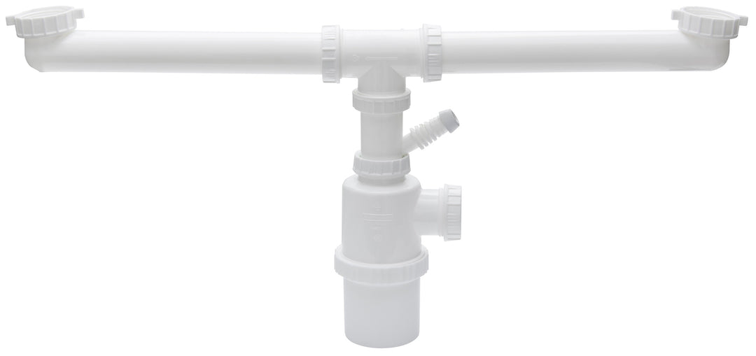 Conjunto sifón Teka para lavaplatos de 2 cubetas vista de producto