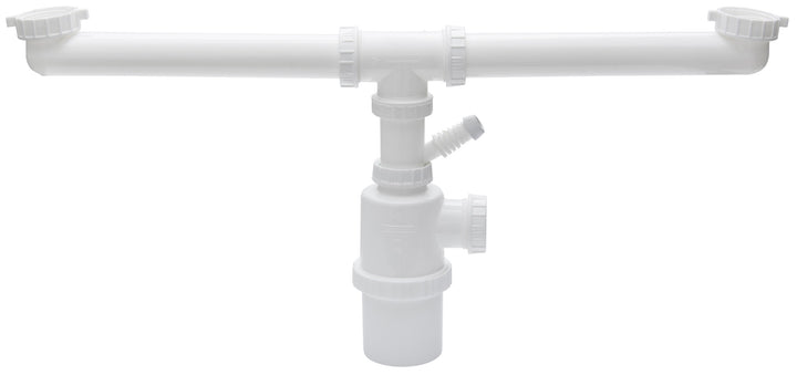 Conjunto sifón Teka para lavaplatos de 2 cubetas vista de producto