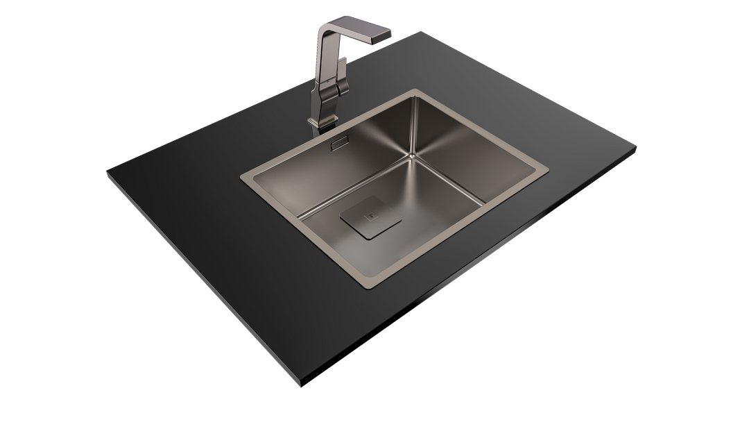 Lavaplatos Teka FlexLinea RS15 50.40 titanium con montaje sobre encimera