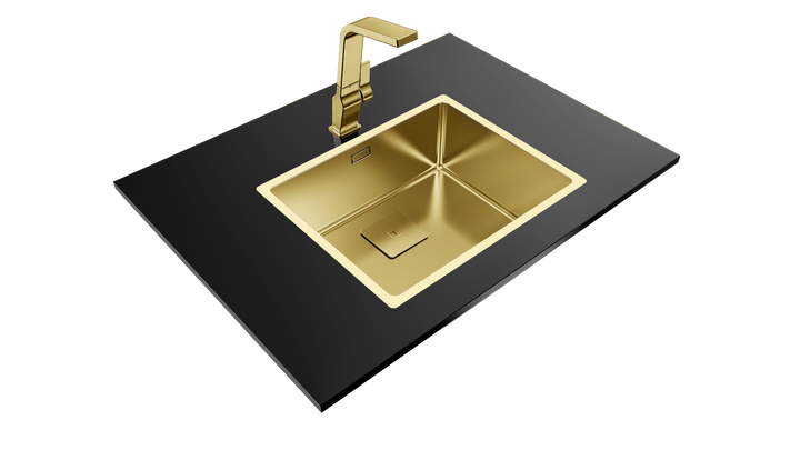 Lavaplatos Teka FlexLinea RS15 50.40 Brass detalle de instalación enrasada