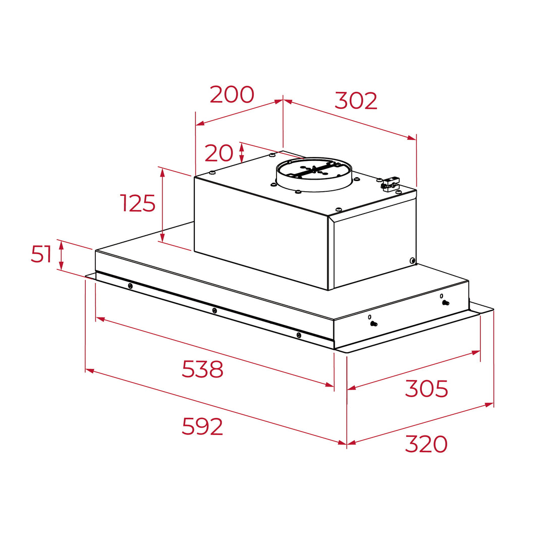 Campana integrable Teka GFI 63030 KOS IX esquema de dimensiones