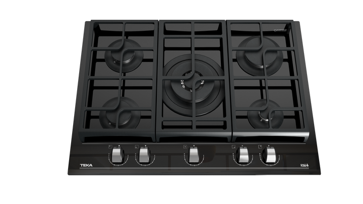 Encimera Cristal Gas 5 Quemadores GZC 75330 Negro Teka