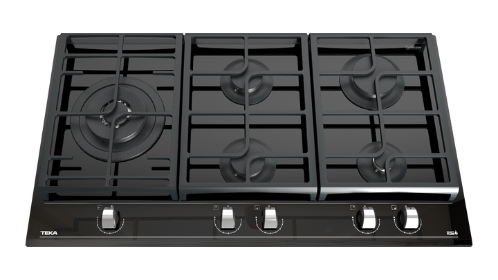 Encimera Cristal Gas 5 Quemadores GZC 95320 Negro Teka