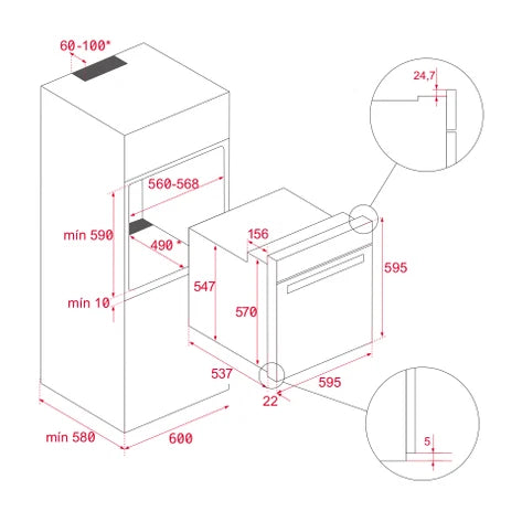Horno Eléctrico Multifunción HSB 6150 FBK | Empotrable - Teka