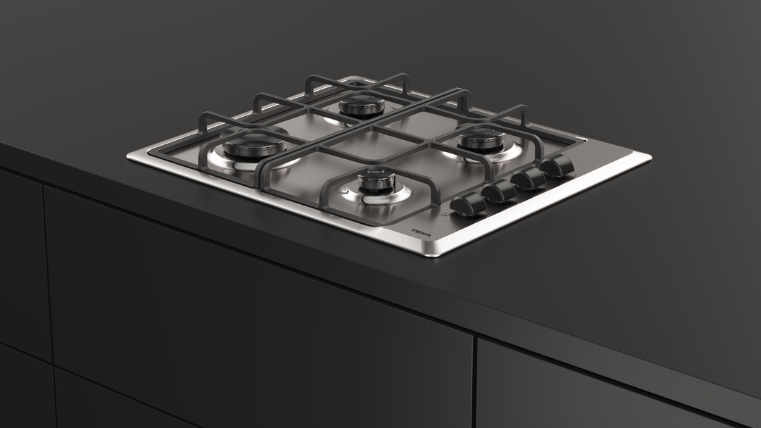 Encimera a gas Teka HLX 640 KBA1C IX instalada en mueble de cocina