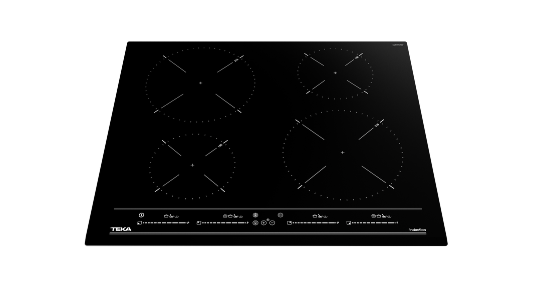 Encimera de inducción Teka IZC 64320 BK MSP vista general del panel de vidrio negro