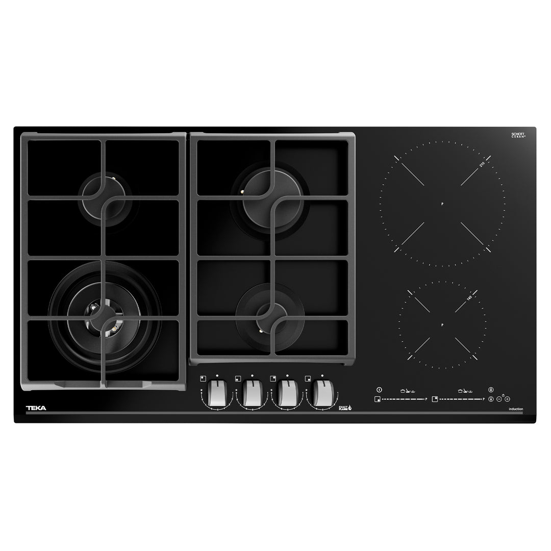 Encimera Vitrocerámica Gas + Inducción 6 Quemadores JZC 96342 BBB Teka
