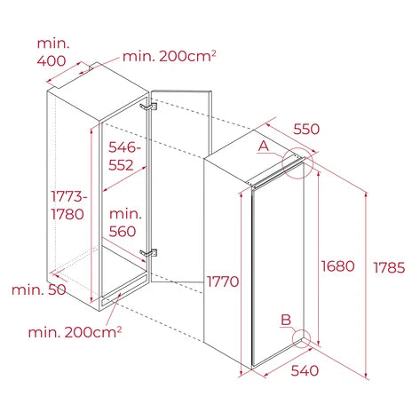 Congelador Integrado RSF 73385 FI - Freezer 212 L Teka, vista complementaria