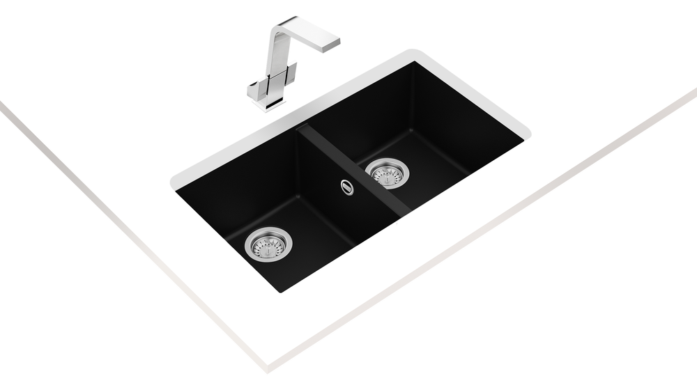 Lavaplatos de granito Teka Square 2C-760 TG negro vista adicional