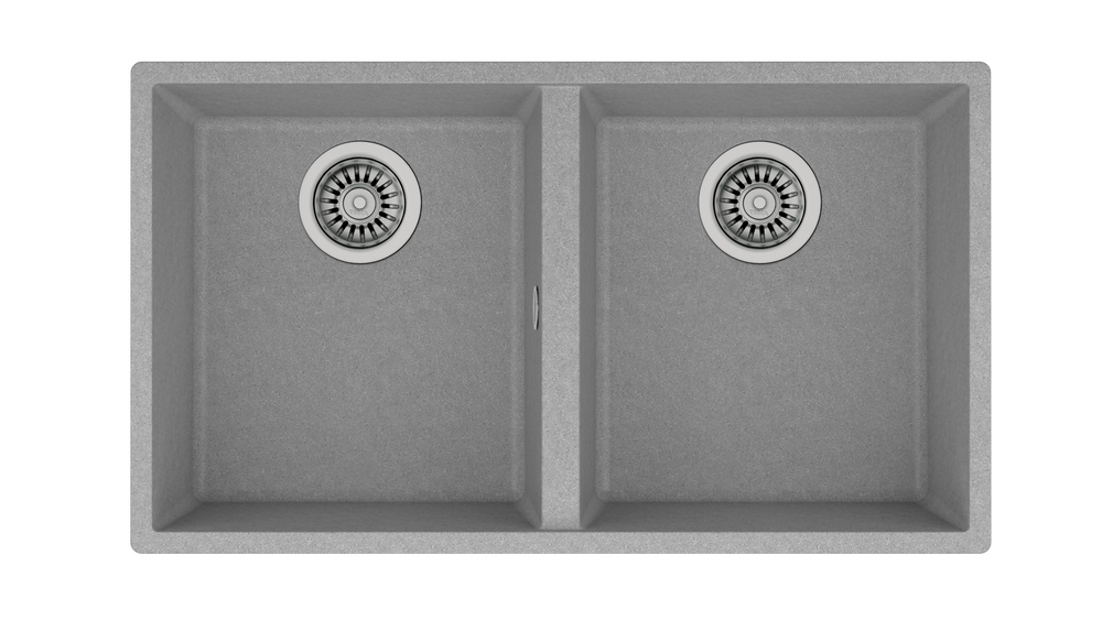 Lavaplatos de granito Teka Square 2C-760 TG Stone Gray vista frontal