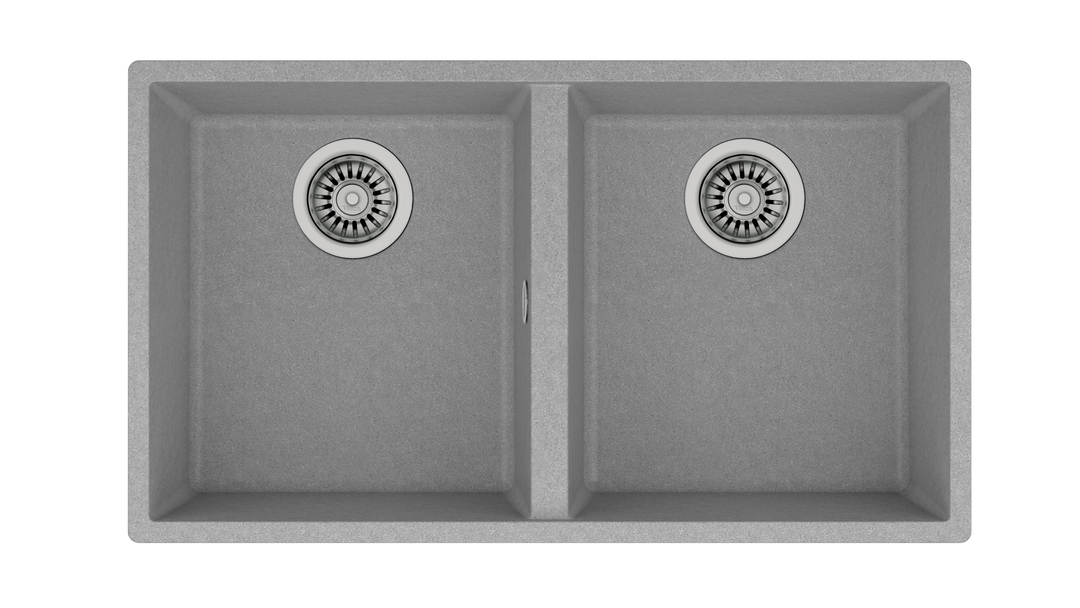 Lavaplatos de granito Teka Square 2C-760 TG Stone Gray vista frontal