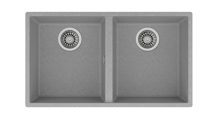 Lavaplatos de granito Teka Square 2C-760 TG Stone Gray vista frontal