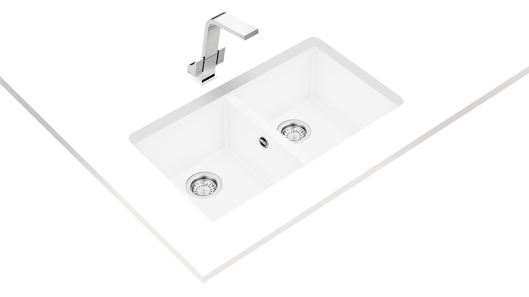 Lavaplatos de granito Teka Square 2C 760 TG blanco ártico vista adicional