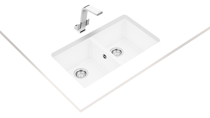Lavaplatos de granito Teka Square 2C 760 TG blanco ártico vista adicional