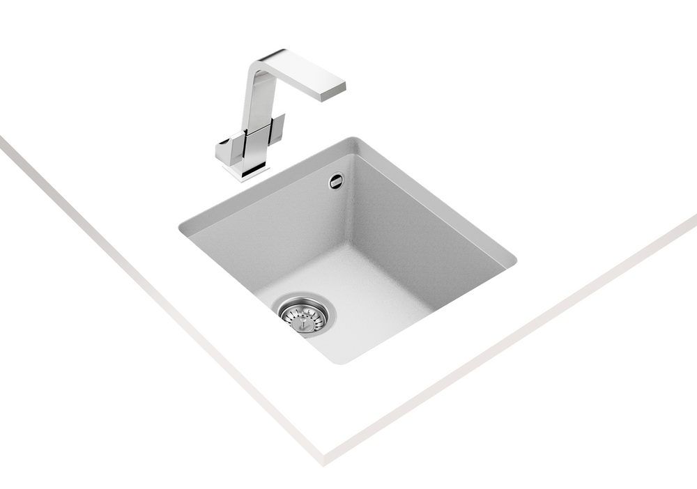 Lavaplatos de granito Teka Square 40.40 TG blanco ártico vista adicional