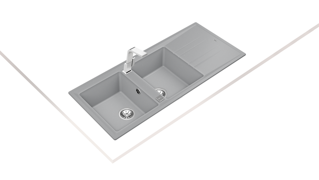 Lavaplatos de granito Teka Stone 80 B-TG gris metálico vista adicional