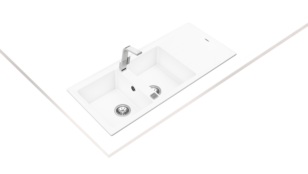 Lavaplatos de granito Teka Stone 80 B-TG blanco vista adicional