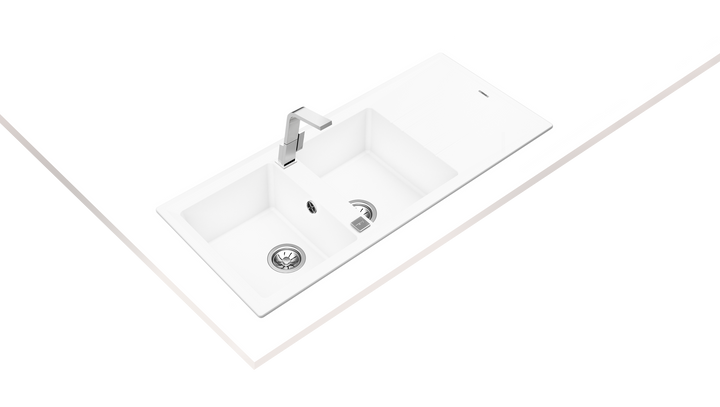 Lavaplatos de granito Teka Stone 80 B-TG blanco vista adicional